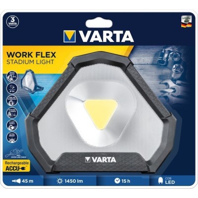 Ліхтар VARTA Інспекційний Work Flex Stadium, IP54, до 1450 люмен, до 45 метрів, 3 режими, передзаряджаємий ліхтар, Micro-USB (18 Ліхтар VARTA Інспекційний Work Flex Stadium, IP54, до 1450 люмен, до 45 метрів, 3 режими, передзаряджаємий ліхтар, Micro-USB (18