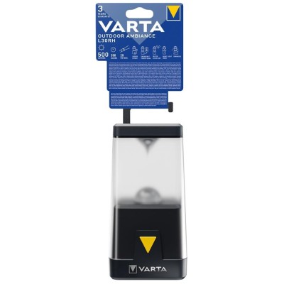 Ліхтар VARTA Кемпінговий Ambiance L30RH з гібридною системою живлення акумулятор/батарейки, IP54, до 500 люмен, до 370 годин роб Ліхтар VARTA Кемпінговий Ambiance L30RH з гібридною системою живлення акумулятор/батарейки, IP54, до 500 люмен, до 370 годин роб