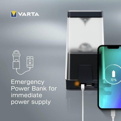 Ліхтар VARTA Кемпінговий Ambiance L30RH з гібридною системою живлення акумулятор/батарейки, IP54, до 500 люмен, до 370 годин роб Ліхтар VARTA Кемпінговий Ambiance L30RH з гібридною системою живлення акумулятор/батарейки, IP54, до 500 люмен, до 370 годин роб