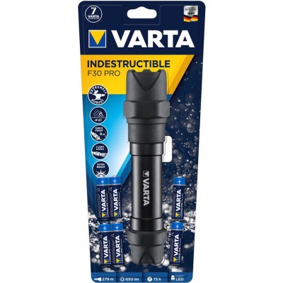 Ліхтар VARTA Ручний Indestructible F30 Pro IP67, IK08, до 650 люмен, до 279 метрів, 6хАА (18714101421) Ліхтар VARTA Ручний Indestructible F30 Pro IP67, IK08, до 650 люмен, до 279 метрів, 6хАА (18714101421)