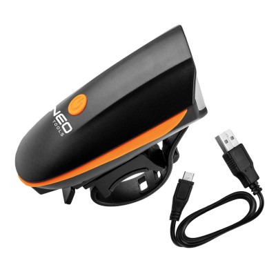 Ліхтар велосипедний Neo Tools фронтальний, 250 люмен, 3Вт, USB, 1200мА·год, 3 функцій освітлення, IPX4 Ліхтар велосипедний Neo Tools фронтальний, 250 люмен, 3Вт, USB, 1200мА·год, 3 функцій освітлення, IPX4