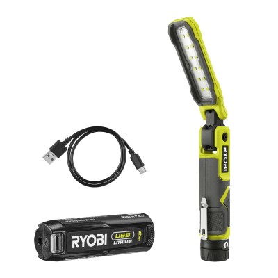 Ліхтар інспекційний акумуляторний Ryobi USB Lithium RLI4-120G, 4В, 2А·год, 650лм, 3 функції освітлення, магніт, затискач (513300 Ліхтар інспекційний акумуляторний Ryobi USB Lithium RLI4-120G, 4В, 2А·год, 650лм, 3 функції освітлення, магніт, затискач (513300