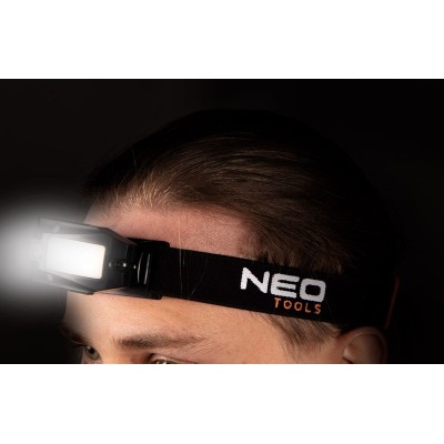 Ліхтар налобний акумуляторний Neo Tools, 500мА•год, 180лм, 3Вт, датчик руху, рухома конструкція на 360°, червоне світло, 50г, IP Ліхтар налобний акумуляторний Neo Tools, 500мА•год, 180лм, 3Вт, датчик руху, рухома конструкція на 360°, червоне світло, 50г, IP