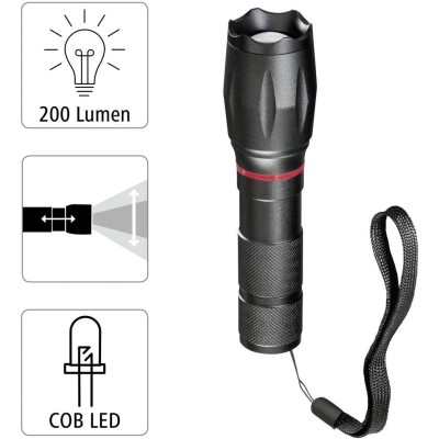 Ліхтар ручний на батарейках Hama SOLID PRO, AAAx3, 200лм, 5Вт, LED, чорний (00185808) Ліхтар ручний на батарейках Hama SOLID PRO, AAAx3, 200лм, 5Вт, LED, чорний (00185808)