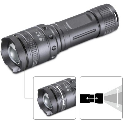 Ліхтар ручний на батарейках Hama Ultra Pro LED Torch, AAAx4, 1000лм, 10Вт, LED, 4 функції освітлення, чорний (00185801) Ліхтар ручний на батарейках Hama Ultra Pro LED Torch, AAAx4, 1000лм, 10Вт, LED, 4 функції освітлення, чорний (00185801)