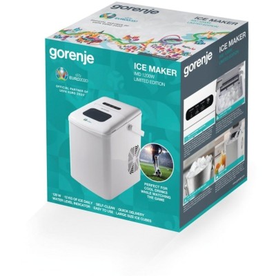 Льодогенератор побутовий Gorenje, 12кг/добу, 1.8л, дисплей, білий (IMD1200W) Льодогенератор побутовий Gorenje, 12кг/добу, 1.8л, дисплей, білий (IMD1200W)