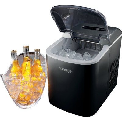 Льодогенератор побутовий Gorenje, 12кг/добу, 2.2л, дисплей, чорний (IMC1200B)