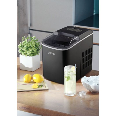 Льодогенератор побутовий Gorenje, 12кг/добу, 2.2л, дисплей, чорний (IMC1200B) Льодогенератор побутовий Gorenje, 12кг/добу, 2.2л, дисплей, чорний (IMC1200B)