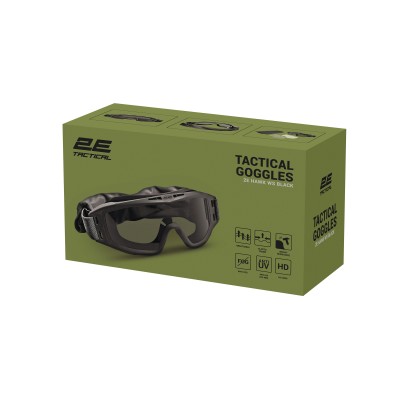 Маска тактична, захисна 2E Hawk WS Black Anti-fog, 3-х шаровий ущільнювач, сумка, 3 лінзи Маска тактична, захисна 2E Hawk WS Black Anti-fog, 3-х шаровий ущільнювач, сумка, 3 лінзи