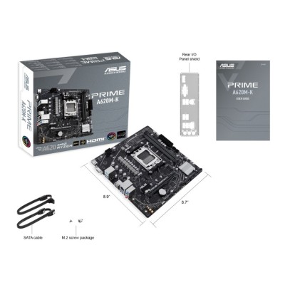 Материнcька плата ASUS PRIME A620M-K sAM5 A620 2xDDR5 HDMI D-Sub mATX (90MB1F40-M0EAY0)