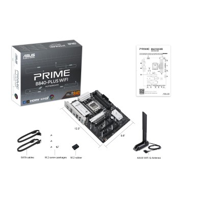 Материнcька плата ASUS PRIME B840-PLUS WIFI sAM5 B840 4xDDR5 M.2 HDMI DP WiFi BT ATX (90MB1IZ0-M0EAY0)