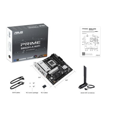 Материнcька плата ASUS PRIME B850M-A WIFI sAM5 B850 4xDDR5 M.2 HDMI DP WiFi BT mATX (90MB1LN0-M0EAY0)