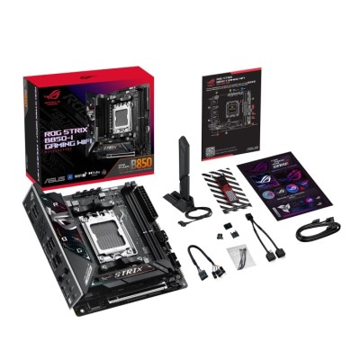 Материнcька плата ASUS ROG STRIX B850-I GAMING WIFI sAM5 B850 2xDDR5 M.2 HDMI USB Type-C WiFi BT mITX (90MB1K30-M0EAY0)