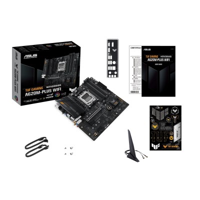 Материнcька плата ASUS TUF GAMING A620M-PLUS WIFI sAM5 A620 4xDDR5 HDMI DP Wi-Fi BT mATX (90MB1F00-M0EAY0) Материнcька плата ASUS TUF GAMING A620M-PLUS WIFI sAM5 A620 4xDDR5 HDMI DP Wi-Fi BT mATX (90MB1F00-M0EAY0)