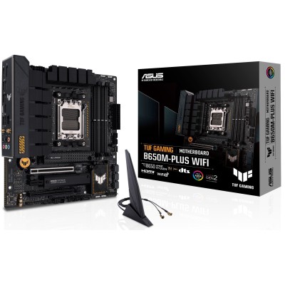Материнcька плата ASUS TUF GAMING B650M-PLUS WIFI sAM5 B650 4xDDR5 M.2 HDMI DP WiFi BT mATX (90MB1BF0-M0EAY0)