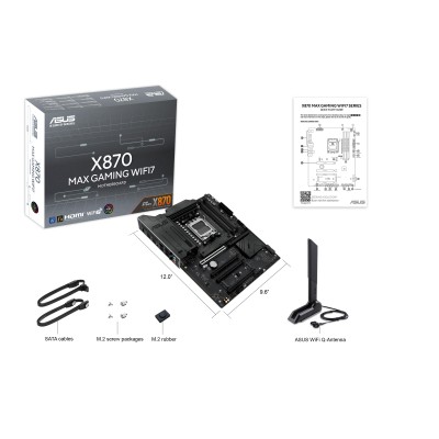 Материнcька плата ASUS X870 MAX GAMING WIFI7 sAM5 X870 4xDDR5 M.2 HDMI USB Type-C WiFi BT ATX (90MB1LY0-M0EAY0)
