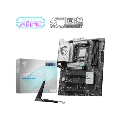 Материнcька плата MSI B860 GAMING PLUS WIFI s1851 B860 4xDDR5 M.2 HDMI DP WiFi BT ATX (911-7E41-003) Материнcька плата MSI B860 GAMING PLUS WIFI s1851 B860 4xDDR5 M.2 HDMI DP WiFi BT ATX (911-7E41-003)