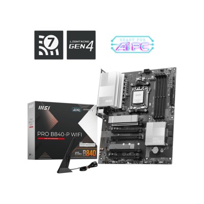 Материнcька плата MSI PRO B840-P WIFI sAM5 B840 4xDDR5 M.2 HDMI WiFi BT ATX (911-7E57-001) Материнcька плата MSI PRO B840-P WIFI sAM5 B840 4xDDR5 M.2 HDMI WiFi BT ATX (911-7E57-001)