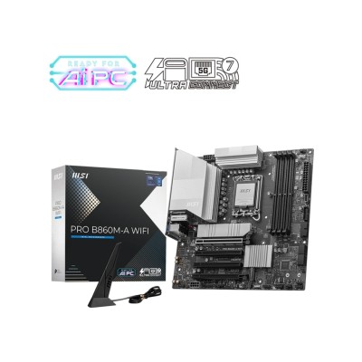 Материнcька плата MSI PRO B860M-A WIFI s1851 B860 4xDDR5 M.2 HDMI DP WiFi BT mATX (911-7E42-002)