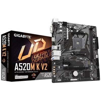 Материнська плата GIGABYTE A520M K V2 sAM4 A520 2xDDR4 M.2 HDMI mATX (A520M_K_V2) Материнська плата GIGABYTE A520M K V2 sAM4 A520 2xDDR4 M.2 HDMI mATX (A520M_K_V2)