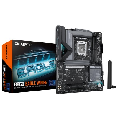 Материнська плата GIGABYTE B860 EAGLE WIFI6E s1851 B860 4xDDR5 M.2 Wi-Fi BT HDMI DP ATX (B860_EAGLE_WIFI6E) Материнська плата GIGABYTE B860 EAGLE WIFI6E s1851 B860 4xDDR5 M.2 Wi-Fi BT HDMI DP ATX (B860_EAGLE_WIFI6E)