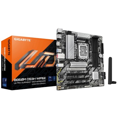 Материнська плата GIGABYTE B860M DS3H WIFI6E s1851 B860 4xDDR5 M.2 Wi-Fi BT HDMI DP mATX (B860M_DS3H_WIFI6E) Материнська плата GIGABYTE B860M DS3H WIFI6E s1851 B860 4xDDR5 M.2 Wi-Fi BT HDMI DP mATX (B860M_DS3H_WIFI6E)