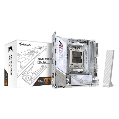 Материнська плата GIGABYTE X870I AORUS PRO ICE sAM5 X870I AORUS PRO ICE 2xDDR5 M.2 Wi-Fi BT HDMI Type-C ATX (X870I_AORUS_PRO_ICE Материнська плата GIGABYTE X870I AORUS PRO ICE sAM5 X870I AORUS PRO ICE 2xDDR5 M.2 Wi-Fi BT HDMI Type-C ATX (X870I_AORUS_PRO_ICE