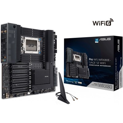 Материнська плата серверна ASUS PRO WS WRX80E-SAGE SE WIFI sWRX8 WRX80 8xDDR4 M.2 WiFi BT EATX (90MB1590-M0EAY0) Материнська плата серверна ASUS PRO WS WRX80E-SAGE SE WIFI sWRX8 WRX80 8xDDR4 M.2 WiFi BT EATX (90MB1590-M0EAY0)