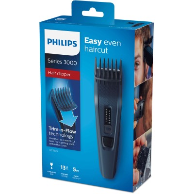 Машинка для стриження Philips Series 3000, від мережі, роторний мотор, насадок-1, сталь, синій (HC3505/15) Машинка для стриження Philips Series 3000, від мережі, роторний мотор, насадок-1, сталь, синій (HC3505/15)