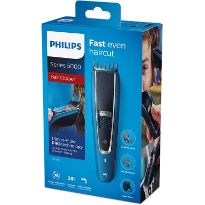 Машинка для стриження Philips Series 5000, акум., роторний мотор, насадок-3, сталь, чорно-синій (HC5612/15) Машинка для стриження Philips Series 5000, акум., роторний мотор, насадок-3, сталь, чорно-синій (HC5612/15)