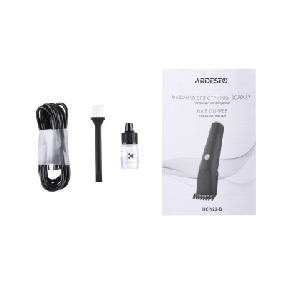Машинка для стрижки Ardesto HC-Y22-B, мережа+акум., насадок-1, сталь+кераміка, чорний Машинка для стрижки Ardesto HC-Y22-B, мережа+акум., насадок-1, сталь+кераміка, чорний