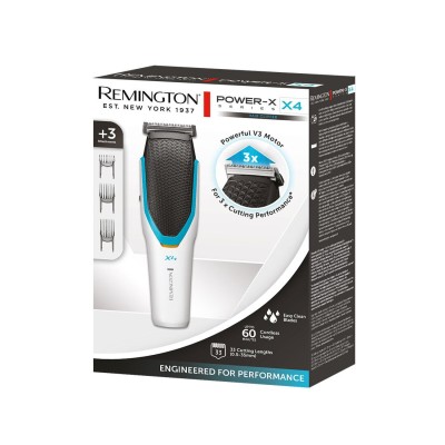 Машинка для стрижки Remington Power X Series X4, мережа+акум., насадок-3, сталь, біло-чорний (HC4000) Машинка для стрижки Remington Power X Series X4, мережа+акум., насадок-3, сталь, біло-чорний (HC4000)