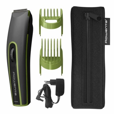Машинка для стрижки Rowenta Nomad Sport Collection, акум., роторний мотор, насадок-2, кейс, сталь, чорно-зелений (TN1409F0)