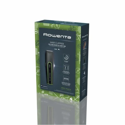 Машинка для стрижки Rowenta Nomad Sport Collection, акум., роторний мотор, насадок-2, кейс, сталь, чорно-зелений (TN1409F0)