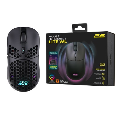 Миша 2E GAMING HyperDrive Lite WL, RGB, USB-A/WL, чорний (2E-MGHDL-WL-BK) Миша 2E GAMING HyperDrive Lite WL, RGB, USB-A/WL, чорний (2E-MGHDL-WL-BK)