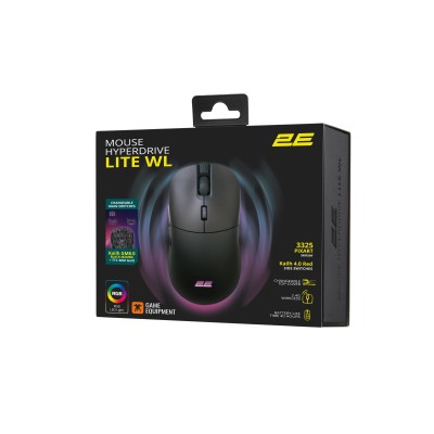 Миша 2E GAMING HyperDrive Lite WL, RGB, USB-A/WL, чорний (2E-MGHDL-WL-BK) Миша 2E GAMING HyperDrive Lite WL, RGB, USB-A/WL, чорний (2E-MGHDL-WL-BK)