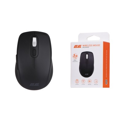 Миша 2E MF225 Silent, WL/BT, чорний (2E-MF225WBK) Миша 2E MF225 Silent, WL/BT, чорний (2E-MF225WBK)