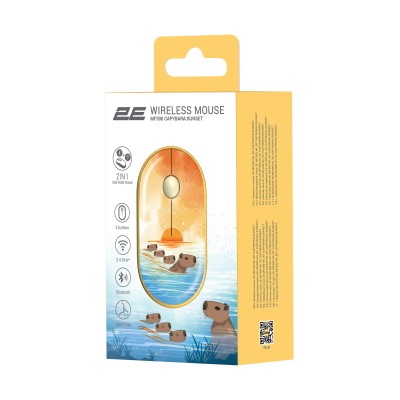 Миша 2E MF300 CAPYBARA:SUNSET Silent WL BT, жовтий (2E-MF300WCAPIBARAYW) Миша 2E MF300 CAPYBARA:SUNSET Silent WL BT, жовтий (2E-MF300WCAPIBARAYW)