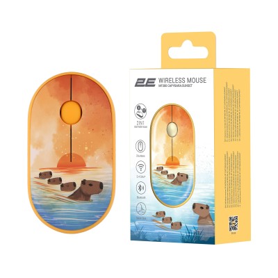 Миша 2E MF300 CAPYBARA:SUNSET Silent WL BT, жовтий (2E-MF300WCAPIBARAYW) Миша 2E MF300 CAPYBARA:SUNSET Silent WL BT, жовтий (2E-MF300WCAPIBARAYW)