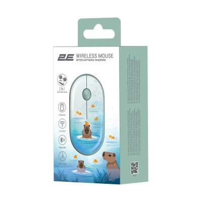 Миша 2E MF300 CAPYBARA:TANGERINE Silent WL BT, зелений (2E-MF300WCAPIBARAGN) Миша 2E MF300 CAPYBARA:TANGERINE Silent WL BT, зелений (2E-MF300WCAPIBARAGN)