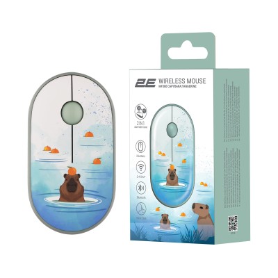 Миша 2E MF300 CAPYBARA:TANGERINE Silent WL BT, зелений (2E-MF300WCAPIBARAGN) Миша 2E MF300 CAPYBARA:TANGERINE Silent WL BT, зелений (2E-MF300WCAPIBARAGN)