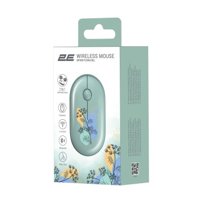 Миша 2E MF300 FLORA:DILL Silent WL BT, зелений (2E-MF300WFLORAGN) Миша 2E MF300 FLORA:DILL Silent WL BT, зелений (2E-MF300WFLORAGN)