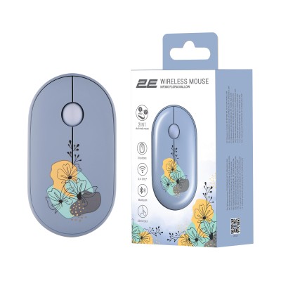 Миша 2E MF300 FLORA:MALLOW Silent WL BT, синій (2E-MF300WFLORABL) Миша 2E MF300 FLORA:MALLOW Silent WL BT, синій (2E-MF300WFLORABL)