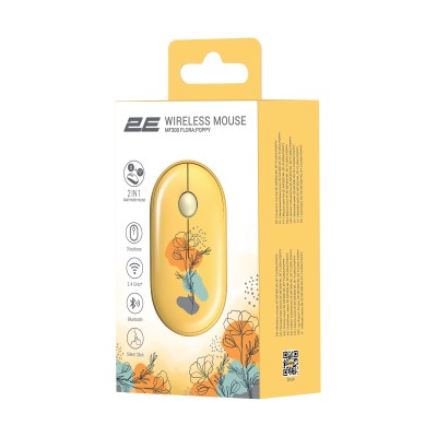 Миша 2E MF300 FLORA:POPPY Silent WL BT, жовтий (2E-MF300WFLORAYW) Миша 2E MF300 FLORA:POPPY Silent WL BT, жовтий (2E-MF300WFLORAYW)