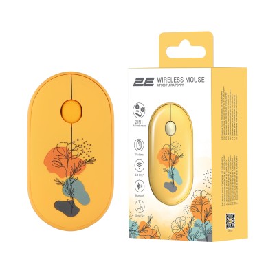Миша 2E MF300 FLORA:POPPY Silent WL BT, жовтий (2E-MF300WFLORAYW) Миша 2E MF300 FLORA:POPPY Silent WL BT, жовтий (2E-MF300WFLORAYW)