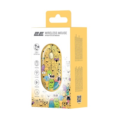 Миша 2E MF300 PETS:CATS&DOGS Silent WL BT, жовтий (2E-MF300WPETSYW) Миша 2E MF300 PETS:CATS&DOGS Silent WL BT, жовтий (2E-MF300WPETSYW)