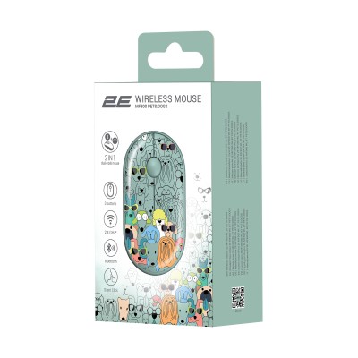 Миша 2E MF300 PETS:DOGS Silent WL BT, зелений (2E-MF300WPETSGN) Миша 2E MF300 PETS:DOGS Silent WL BT, зелений (2E-MF300WPETSGN)