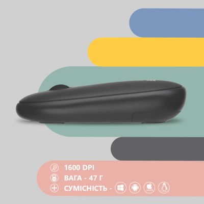 Миша 2E MF300 Silent, WL/BT, графітово-чорний (2E-MF300WBK) Миша 2E MF300 Silent, WL/BT, графітово-чорний (2E-MF300WBK)