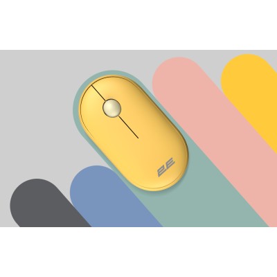 Миша 2E MF300 Silent, WL/BT, жовтий (2E-MF300WYW) Миша 2E MF300 Silent, WL/BT, жовтий (2E-MF300WYW)