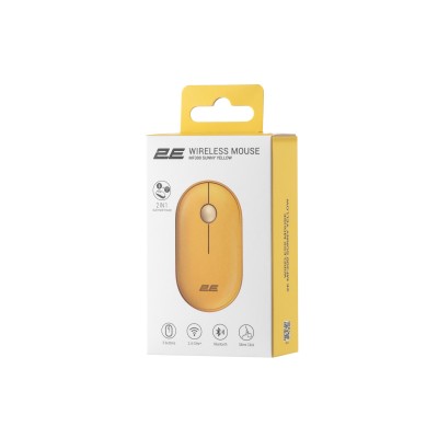 Миша 2E MF300 Silent, WL/BT, жовтий (2E-MF300WYW) Миша 2E MF300 Silent, WL/BT, жовтий (2E-MF300WYW)